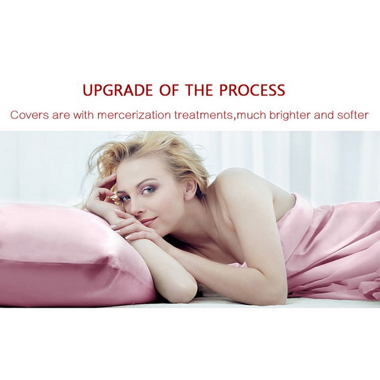 J.F.AMIEE 纯棉埃及棉800根高档长绒棉 正反两色被套三件套 被套枕套 玫瑰红/卡其 Queen/King 11