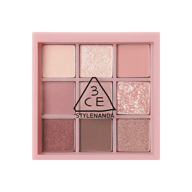 韓國3CE 九宮格9色多功能眼影盤 霧面碎鑽偏光珠光多用盤 #AUTO FOCUS 煙粉盤 薔薇粉調 仙氣靈動【虞書欣同款】 10