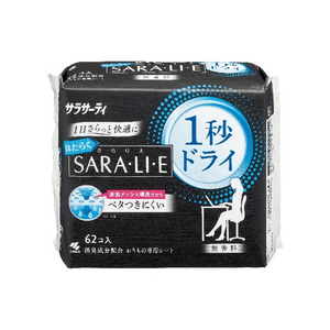 [일본 직배송] 고바야시 제약 사라사티어 팬티라이너 (62매, 1초 건조) - 빠른 건조, 뛰어난 흡수력, 편안한 착용감, 통기성, 휴대성, 매일 사용하기 좋은 여성 위생용품.