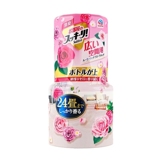 日本EARTH CHEMICAL 室内芳香剂 消臭除臭 室内浴室通用 芬芳花香 大容量装400ml