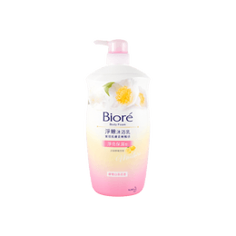 日本KAO花王 BIORE碧柔 淨嫩沐浴乳 淨亮保濕型 檸檬萃取 優雅山茶花香 1000g 大容量