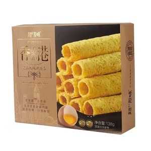 超友味 香港手工藝 老街原味蛋捲 老香港古風味 層層酥脆外皮 蛋香濃鬱 口感酥脆 138g