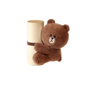 【中国からの直送】LINE FRIENDS 車用デコレーション - 茶色のクマのぬいぐるみ（1個）