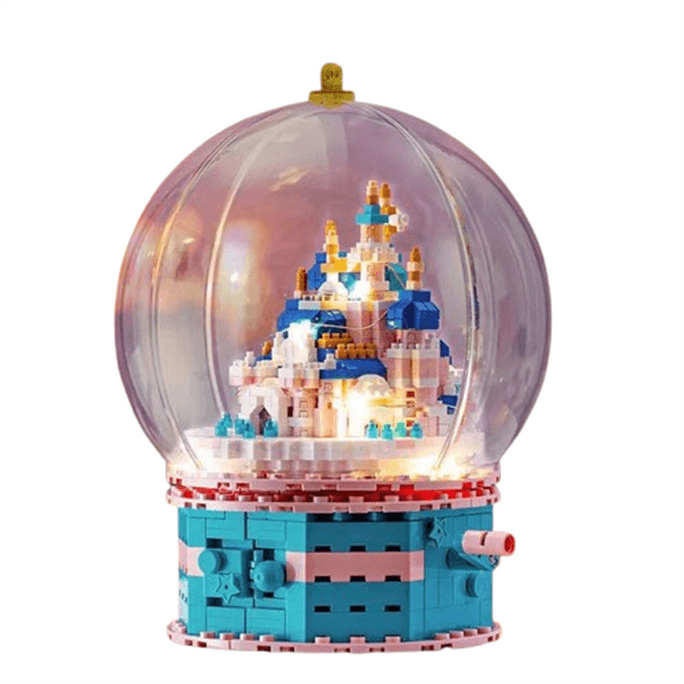 [중국 직배송] 레고 핑크 캐슬 크리스탈 볼 조립 퍼즐 장난감 (950피스)