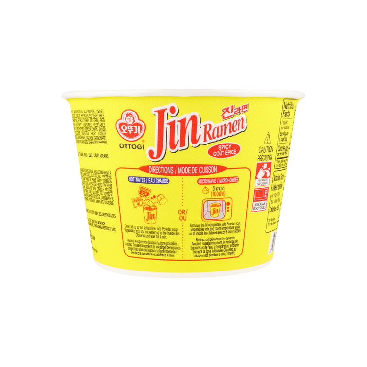韓國OTTOGI不倒翁 JIN拉麵 辣味 碗裝 110g 包裝隨機發 【韓國國民泡麵】 12