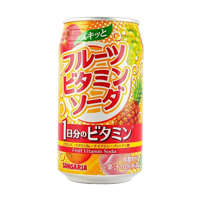 日本SANGARIA 水果维生素苏打汽水 350g【补充1日份维生素】