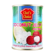 Coconut Jelly in Lychee-Flavored Syrup ,20oz 【Dessert Ingredient】【Chewy Coconut Jelly】【Beverage & Dessert】