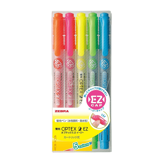 【日本直郵】 日本 ZEBRA 斑馬 雙頭水性顏料筆螢光筆5色