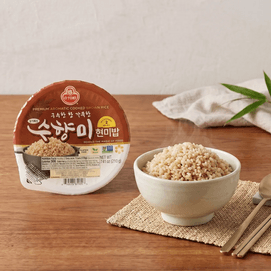 Premium Aromatic Cooked Brown Rice Suhyangmi - Microwaveable Instant Rice Bowl, 7.41 oz【Gluten-Free】 【Non-GMO】【 Vegan】