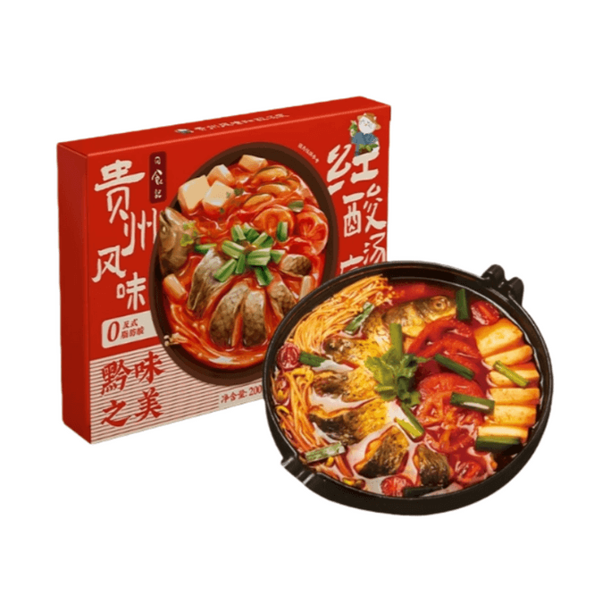 Rixi Ji Guizhou Style Red Sour Tomato Hot Pot Seasoning 200g*1 Box