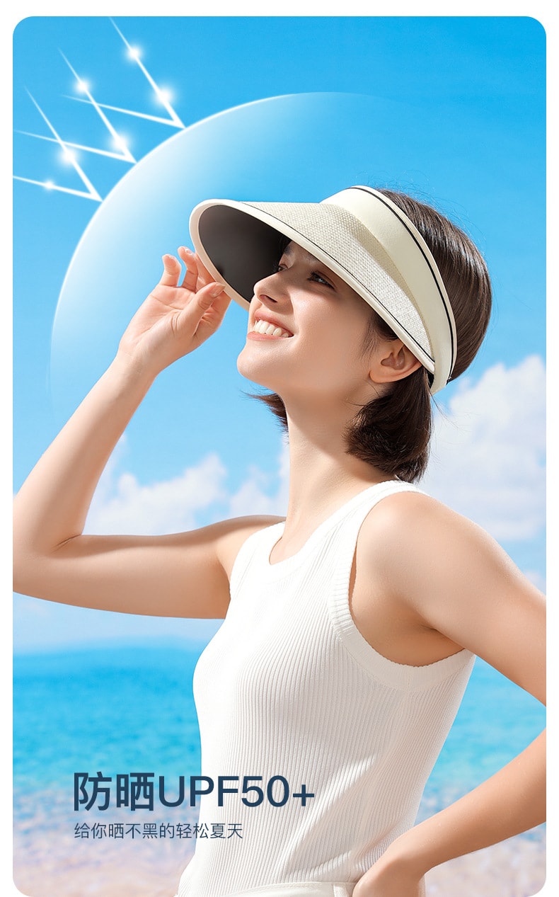 【赠品】GoloveJoy 女士拉菲草帽 卡其色一顶 夏季户外遮阳 大帽檐防晒 轻薄透气
