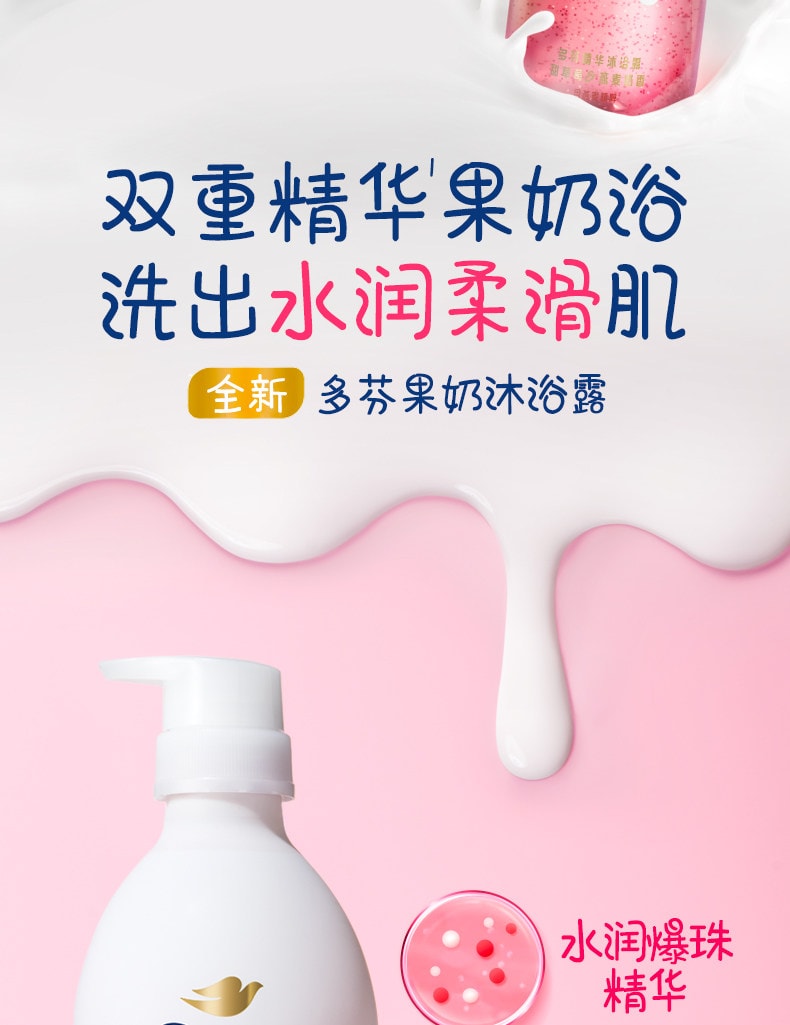 Fruit Milk Body Wash [Hydrating & Moisturizing] [Smooths Rough Skin] Strawberry Scent 430g*1 bottle