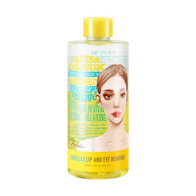 미셀라 립 & 아이 리무버, 수딩 모이스처 3-in-1 아이 립 & 페이스 메이크업 리무버, 300ml (10.14 fl.oz)