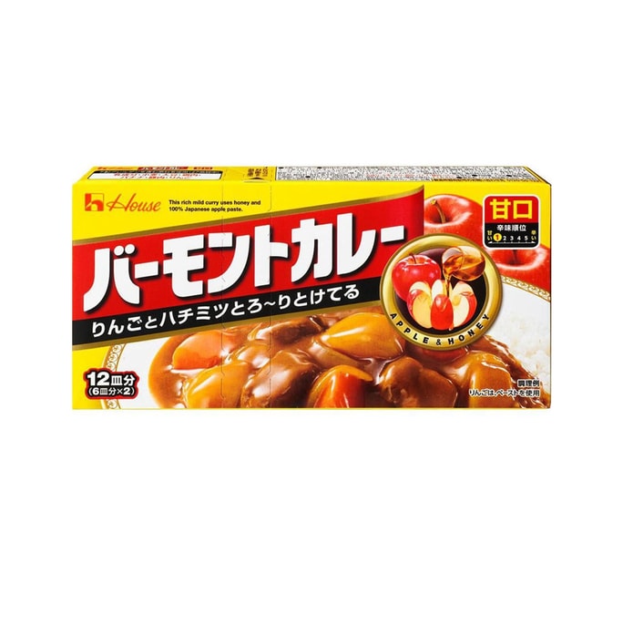 【日本直郵】HOUSE好侍 蜂蜜蘋果咖哩塊 甜口 230g
