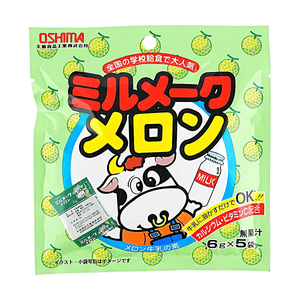 日本OSHIMA 大岛食品 美味哈密瓜味牛奶粉  5包入 30g 【搭配牛奶冲饮】【富含钙质&维C】