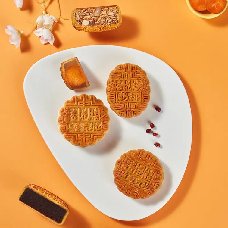 【中国直邮】 杏花楼 广式月饼 清新五仁味 100g*2个 3