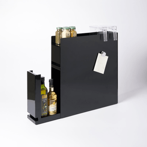 Two-Tier Sliding Drawer Seasoning Rack - Steel Black