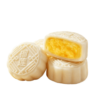 Durian Snow‑Skin Mooncake, Mid‑Autumn Pastry Snack, 3 Pcs