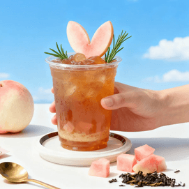 White Peach Oolong Jelly 14.1 oz【Milk Tea Toppings/Dessert Drinks DIY】