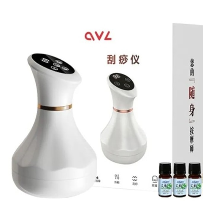 ZY-818 Electric Cupping Device, Deluxe Rechargeable White + Essential Oil*2—Deep Fatigue Relief