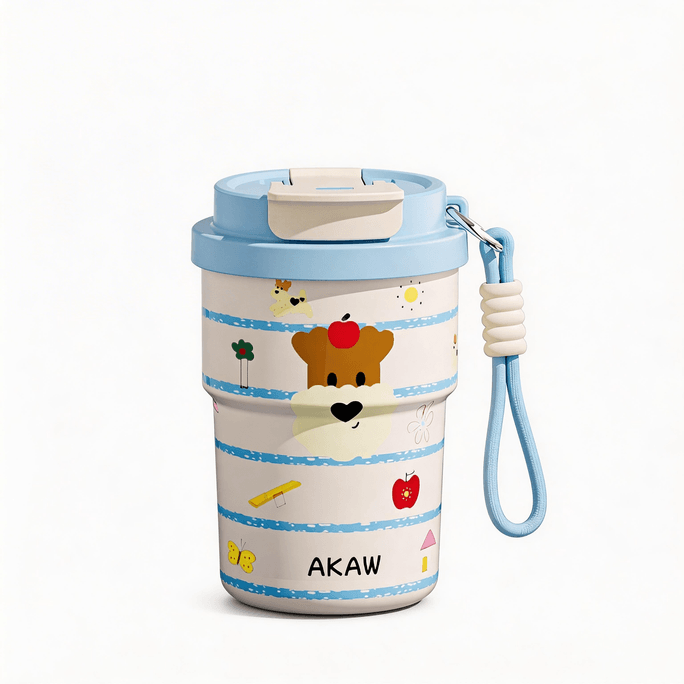  新年限量款-蓝色  可爱保温杯 高颜值咖啡杯 小巧方便携带 节日伴手礼 儿童高颜值礼物 316不锈钢 450ml 1个