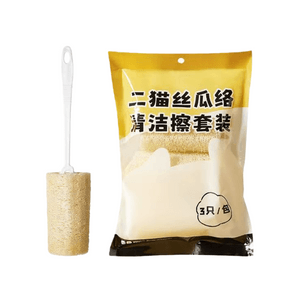 Chui Da Huang Pure natural loofah non-stick oil dishwashing cup brush that won't damage the pan. 3-piece set /1 pack