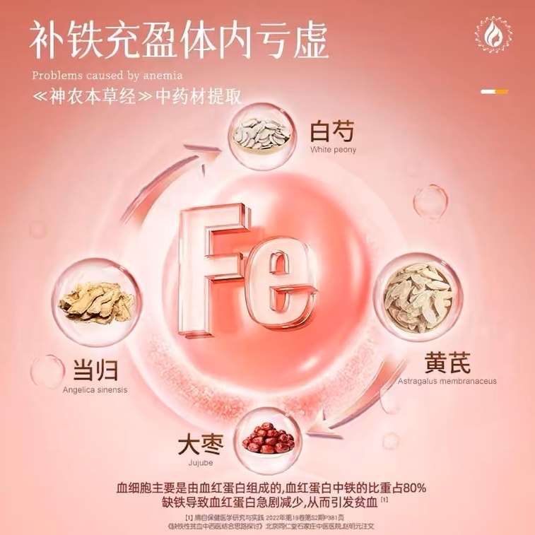 【中国直送】嘉晨軒当帰・黄耆鉄錠 - 貧血・血気不足の女性のための補血・補気サプリメント - 40錠/ボトル 4