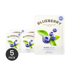 Vitality & Moisture Blueberry Mask 1pc *5【5 Packs】
