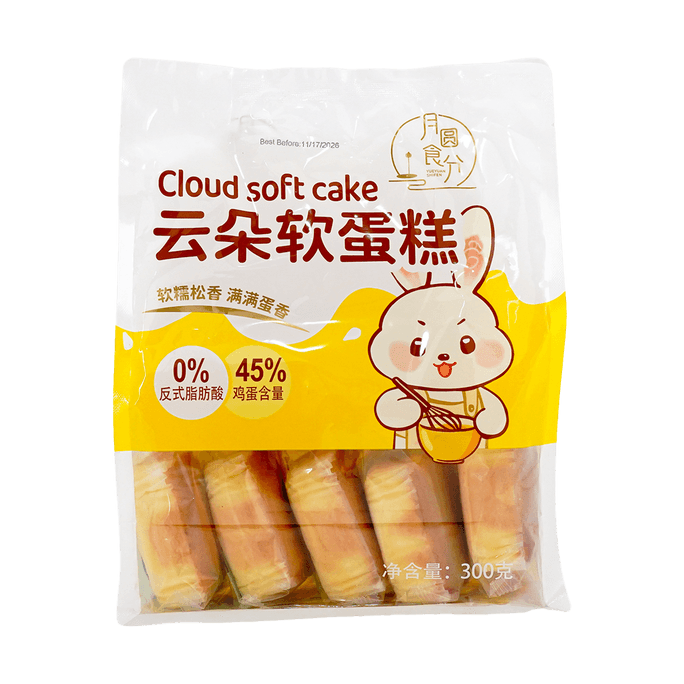 月圓食分 雲朵軟蛋糕 300g【營養早餐】
