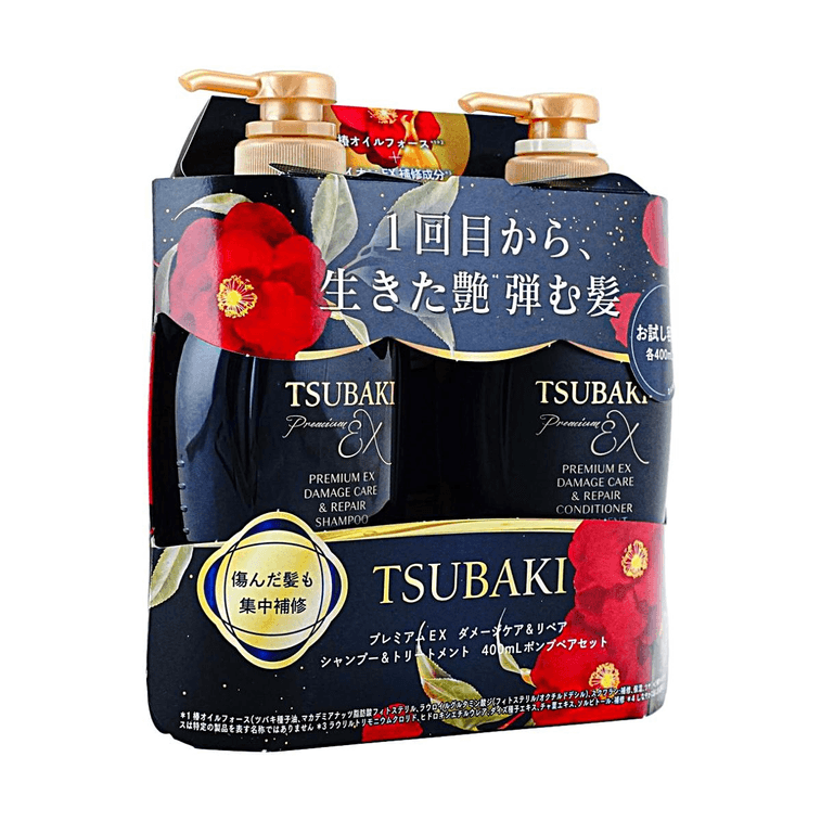 TSUBAKI ブラックカメリア ラグジュアリー ブラックイオンリペア ストロングEX シャンプー＆コンディショナー、13.5液量オンス+13.5液量オンス 7