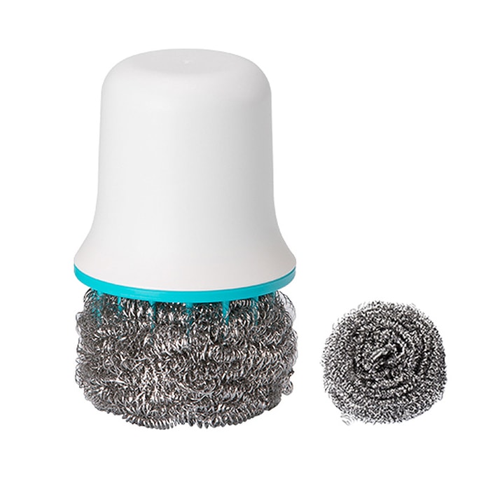 茶花 洗鍋刷碗 (刷子1個 + 2個鋼絲球) 手握式洗盤鋼絲刷 (刷子顏色隨機)