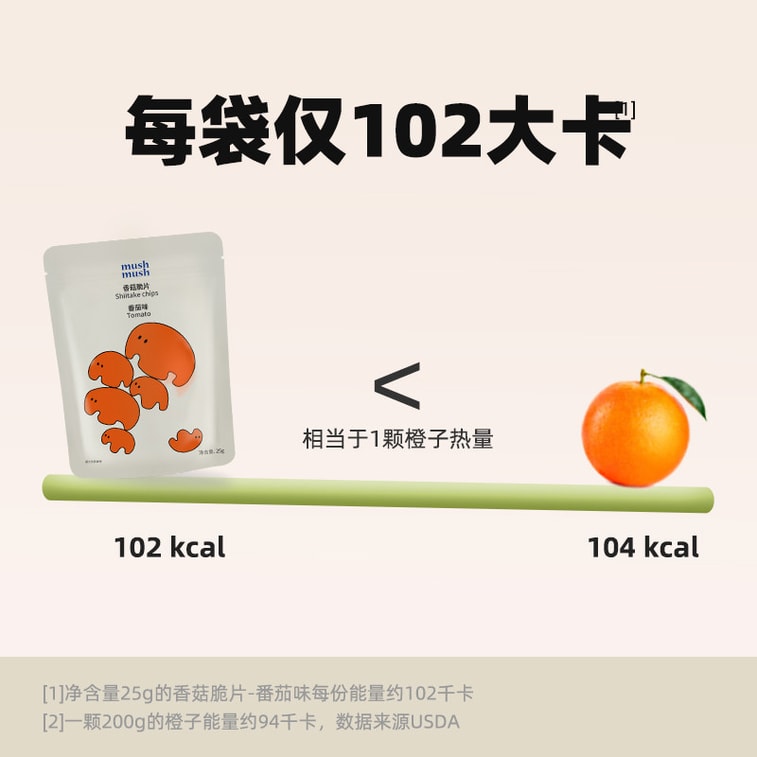 【중국 직배송】 MUSHMUSH 표고버섯 칩 표고버섯 말린 임산부 사무실 간식 건강 캐주얼 스낵 해염 후추맛 3개입 3