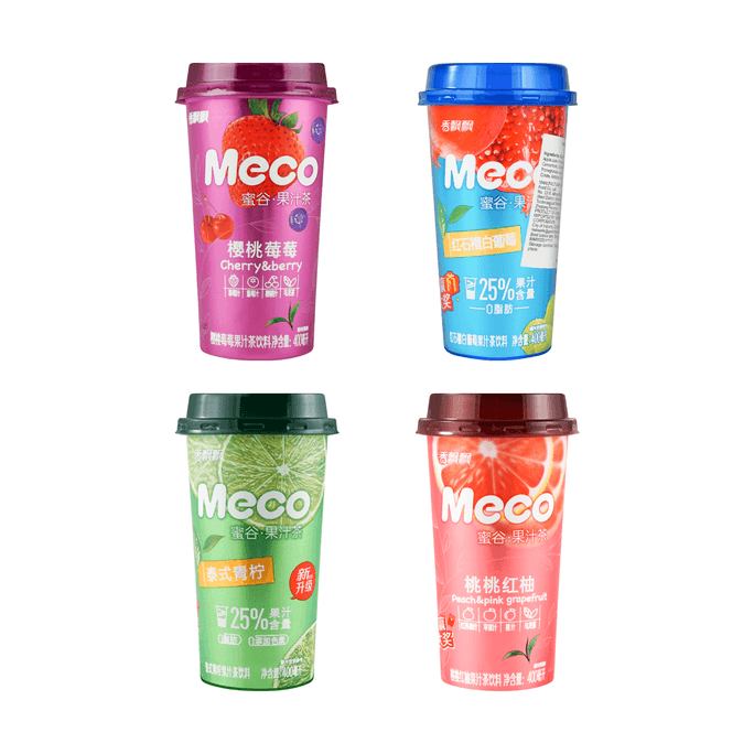 【お徳用】MECO フルーツティーアソートメント 4杯* 13.52fl oz