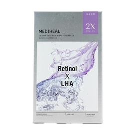 Derma Synergy Wrapping Mask Pack, Retinol X LHA, Vegan, 10pcs - Pore Tightening | Vitalizing | Microfiber
