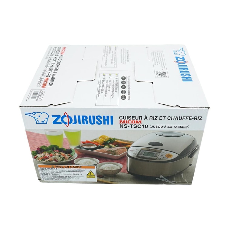 Micom Rice Cooker Warmer with Steaming Basket 1L, 5.5 Cups, NS-TSC10, 120 Volts 10