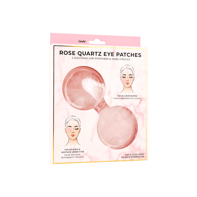 100% Natural Rose Quartz Eye Patches for Puffiness and Dark Circles