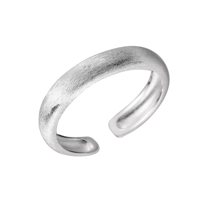 Broken Silver Open Ring Clear and Cold Adjustable Finger Ring 1 Piece Set