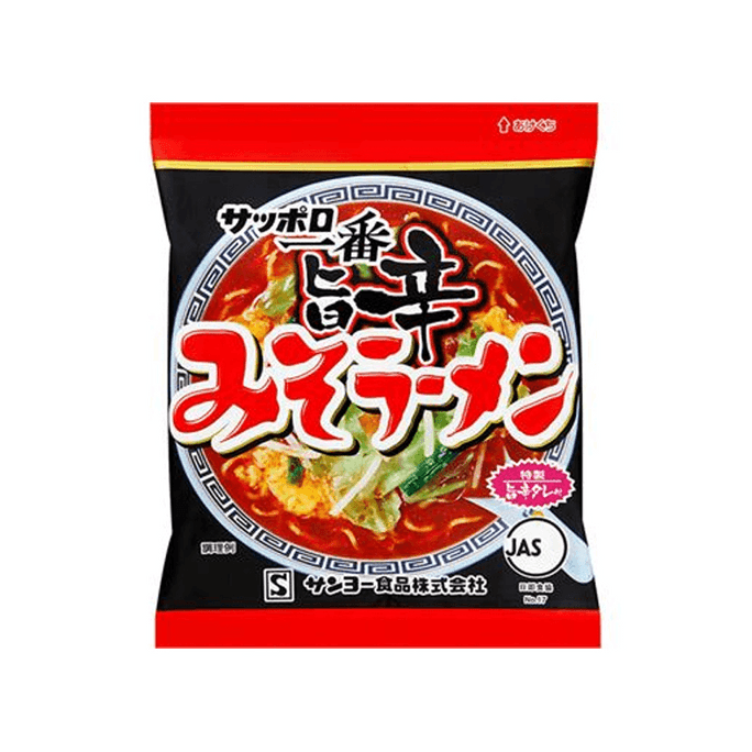 [일본 직배송] 산요식품 삿포로 이치방 된장라면 매운맛 102g