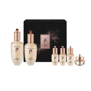 홍콩 다이렉트 메일: 한국의 THE HISTORY OF WHOO (최신판) - 천률단 6종 세트: 영양 토너 150ml + 영양 로션 110ml, 탄력 및 주름 개선을 위한 보너스 4종 여행 세트