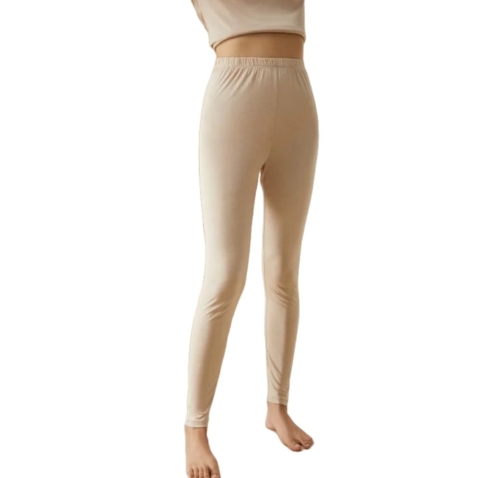 【中國直郵】 金三塔 100%桑蠶絲柔軟舒適圓領打底衫保暖秋衣秋褲女 YZF5C714# 深膚色 秋褲 M