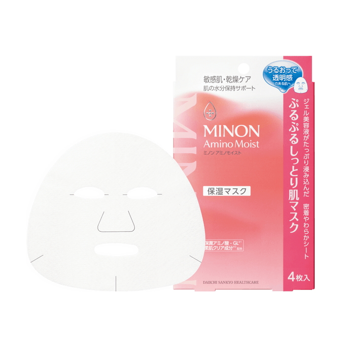 미농 아미노 모이스트 마스크, 4매입 - 민감성/건성 피부용