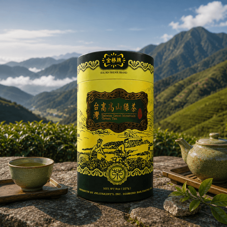 yanggao ヤンガオ GOLDEN MOUNTAIN WATER T XL GOLDEN BRIDGE Taiwan Great Mountain Green Tea 227g - Yami.com