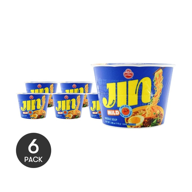 【Value Pack】Jin Ramen- Korean Style Instant Bowl Noodles , Mild Flavor , 3.88oz*6【BTS Jin】【ARMY】
