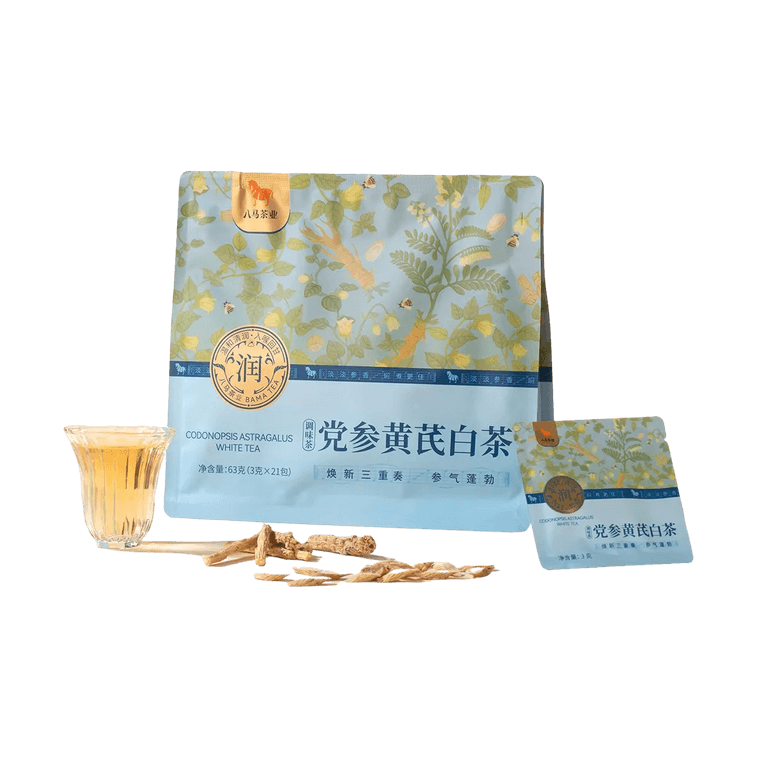 八马茶业 党参黄芪白茶 紧压茶叶茶包 21包入 63g 【清甜滋养 温润不燥】【干净配料 健康养生茶】 5