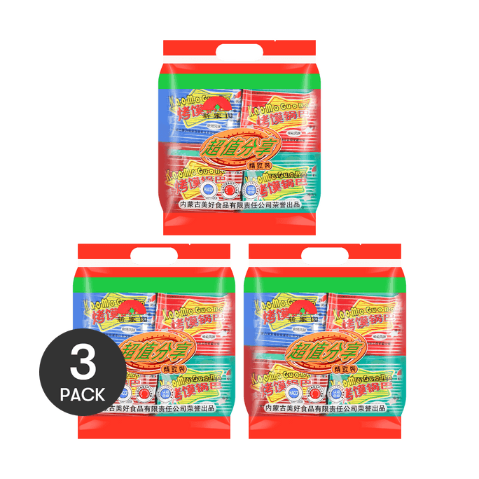 新家園 烤馍片 香酥饅頭片 超值分享裝 208g *3【3份超值裝】【燒烤味+孜然味+咖喱牛肉味+椒鹽味】【內蒙古特產】