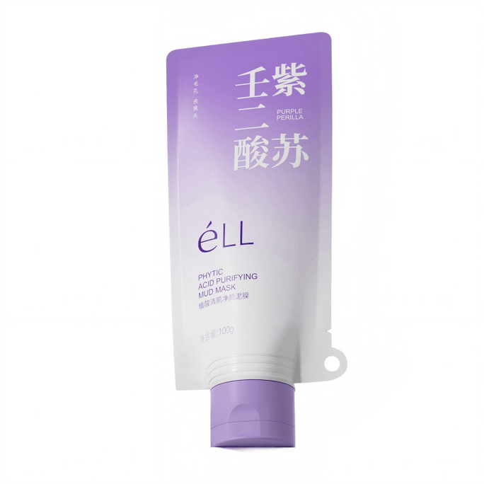 eLL ペリラ アゼライン酸 クレンジング マッドマスク - オイルコントロール、毛穴の縮小、黒ずみ・白ニキビ除去マスク (100g)