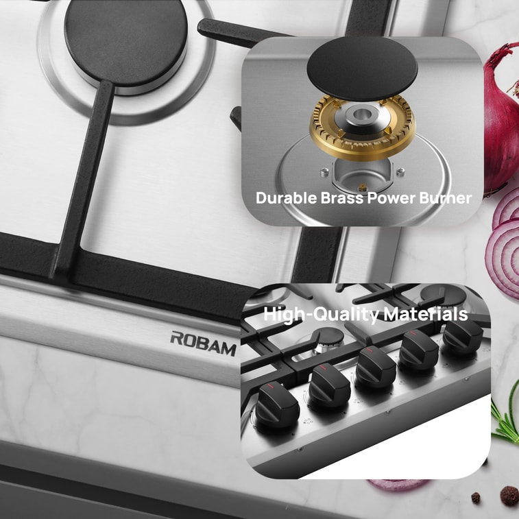  老闆電器 30吋瓦斯爐 7G7H50 15,000 BTU 純銅主爐頭 5眼爐具 大火力 5