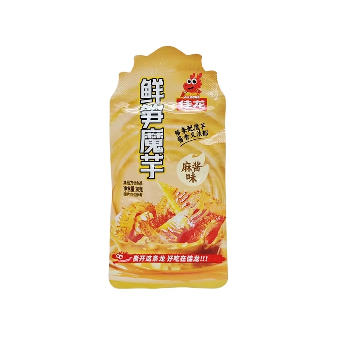 【中国直邮】 佳龙 鲜笋魔芋盒装包素毛肚竹笋香辣酸辣味麻酱毛肚零食小吃麻酱味400g(20包)