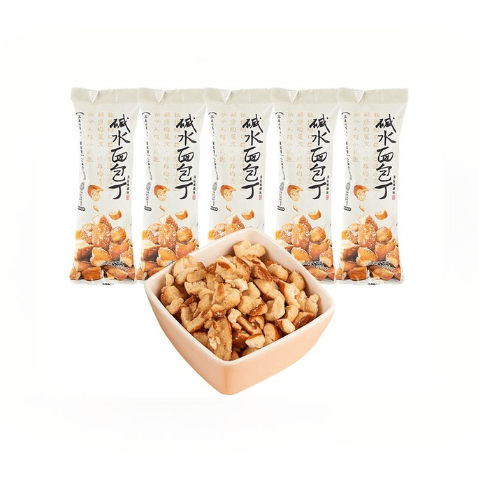 【中国直邮】 三关六码头 碱水面包干海盐焦糖面包丁40g*5袋