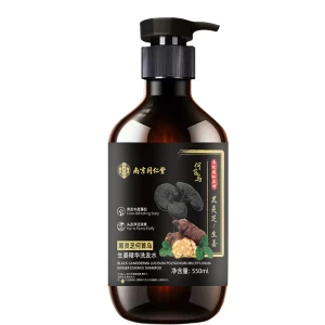 Black Ganoderma Lucidum He Shou Wu Shampoo For White Hair Root To Black Side 550ml